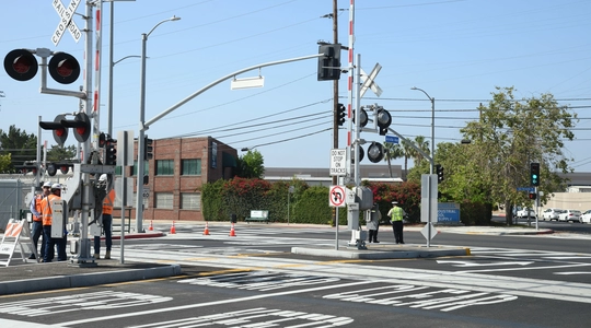 Intersection of Arvilla &amp; San Fernando with newly installed safety features