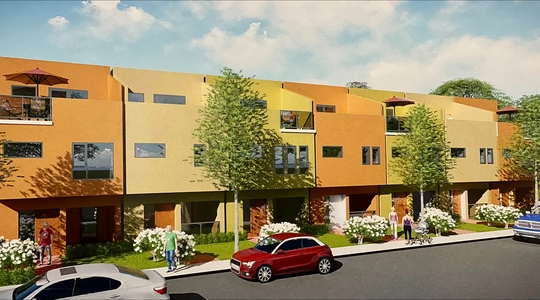 Artist's rendering of North Hollywood Homes 4 Families project