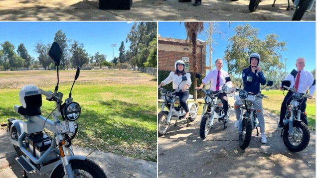 Mayor Garcetti and COuncilmember Krekorian ride electric bikes